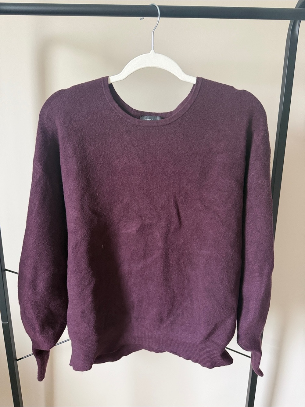 Express Women's Crewneck Sweater in Deep Plum
